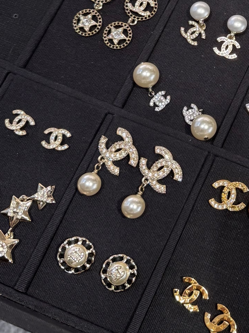 Authentic Chanel Crystal CC Drop Earrings